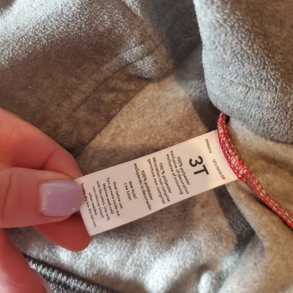 OshKosh B'gosh Red and Gray Microfleece Half Zip Pullover Size 3T Toddler Boy